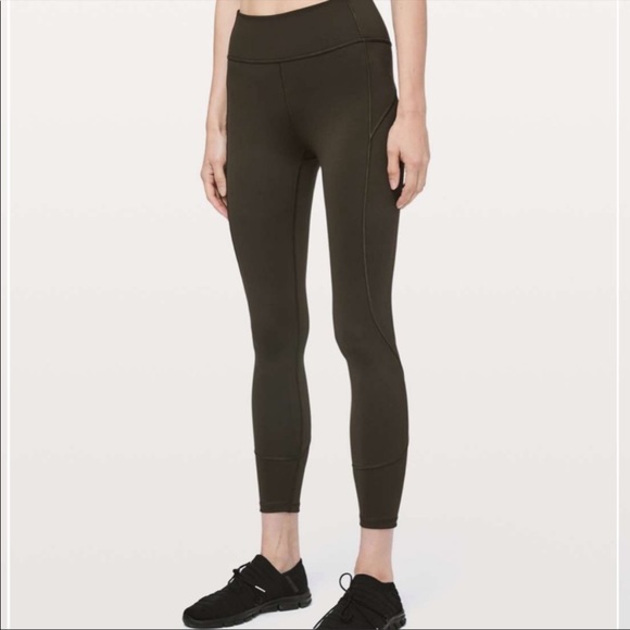 Lululemon In Movement 28” everlux leggings olive green - Picture 2 of 10